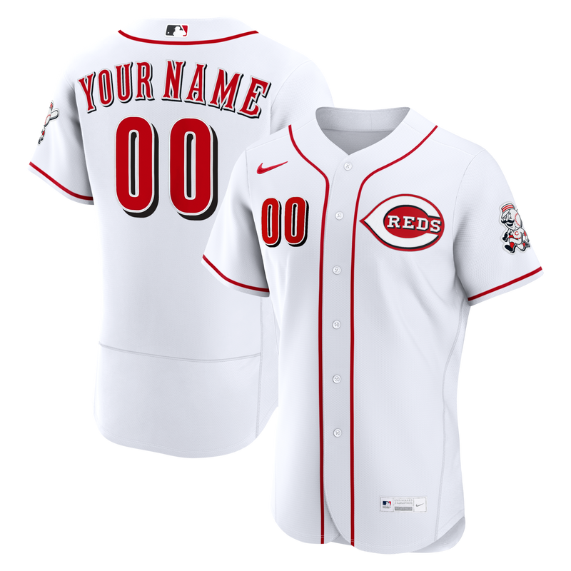 Cincinnati Reds White Home Authentic Custom Jersey