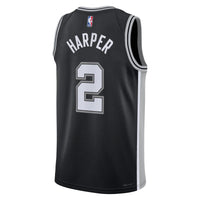 San Antonio Spurs Icon Edition Swingman Jersey NBA 2025 First Round Draft Pick - Black - Dylan Harper