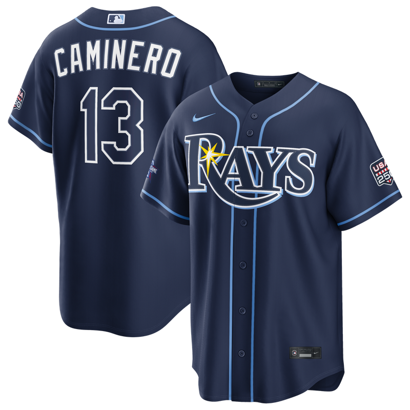 2026 All-Star Game Tampa Bay Rays Junior Caminero Navy Replica Jersey