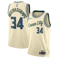 Milwaukee Bucks 2025/26 City Edition Swingman Jersey - Cream - Giannis Antetokounmpo