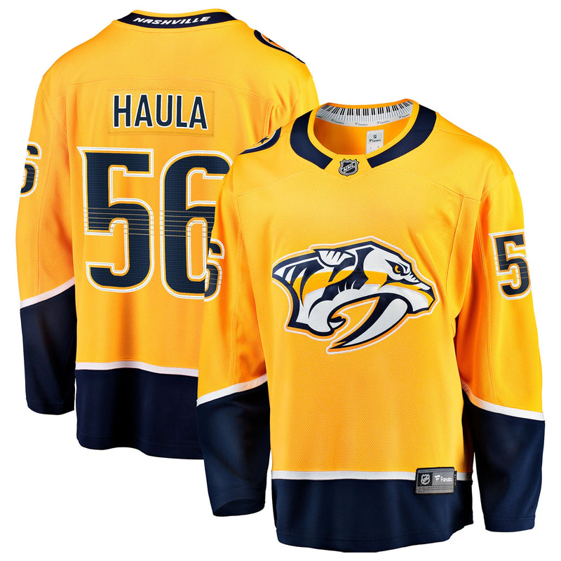 Nashville Predators Erik Haula Gold Home Breakaway Jersey
