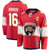 Florida Panthers Aleksander Barkov Red Captain Patch Home Breakaway Jersey