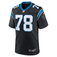 Carolina Panthers Popo Aumavae Black Team Game Jersey