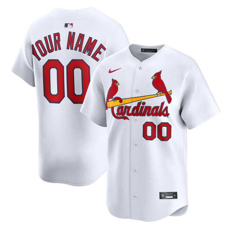 St. Louis Cardinals White Home Limited Custom Jersey