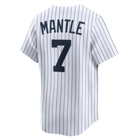 New York Yankees Mickey Mantle White Throwback Cooperstown Collection Limited Jersey