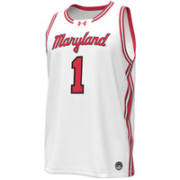 #1 White Maryland Terrapins Throwback Replica Basketball Jersey
