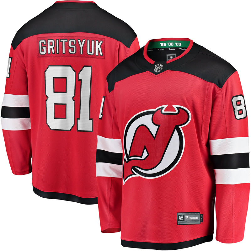 New Jersey Devils Arseny Gritsyuk Red Home Breakaway Jersey
