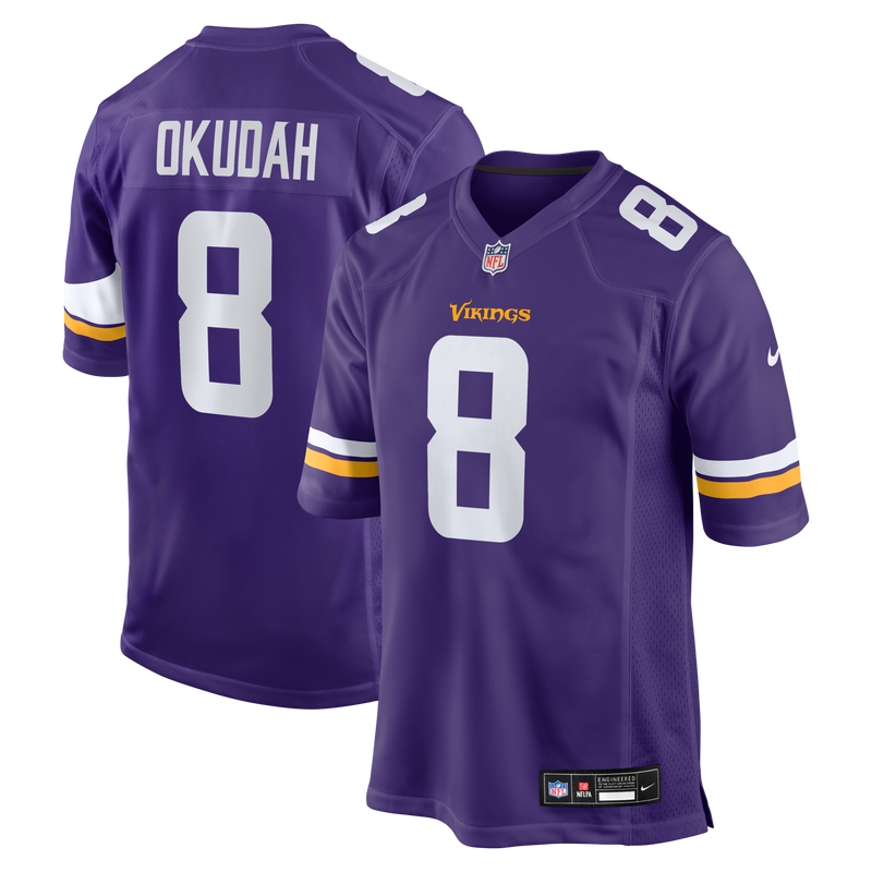 Minnesota Vikings Jeff Okudah Purple Team Game Jersey