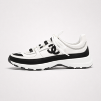Chanel Thick-Sole Sneakers White Black - Women's
