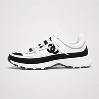 Chanel Thick-Sole Sneakers White Black - Women's
