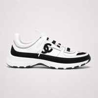 Chanel Thick-Sole Sneakers White Black - Women's
