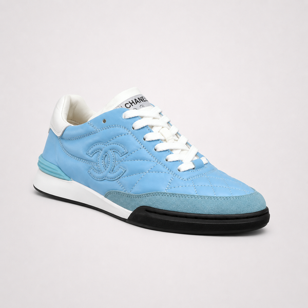Chanel Trainers Calfskin & Suede sneaker, angled three-quarter view