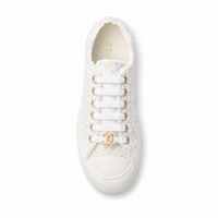 Chanel Low-Top Sneakers White Tweed - Women's
