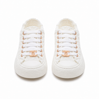 Chanel Low-Top Sneakers White Tweed - Women's
