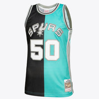 San Antonio Spurs David Robinson 1998 Split Swingman Jersey - Black/Teal
