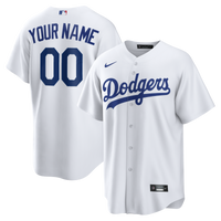 Los Angeles Dodgers White Home Replica Custom Jersey