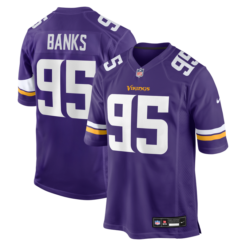 Minnesota Vikings Caleb Banks Purple 2026 NFL Draft First Round Pick No. 18 Team Game Jersey