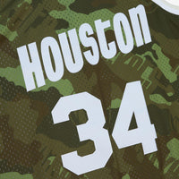 Houston Rockets Hakeem Olajuwon 1993 Ghost Camo Swingman Jersey - Green