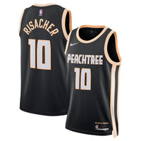 Atlanta Hawks 2025/26 City Edition Swingman Jersey - Black - Zaccharie Risacher