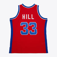 Detroit Pistons Grant Hill 1994 Dark Authentic Jersey - Red