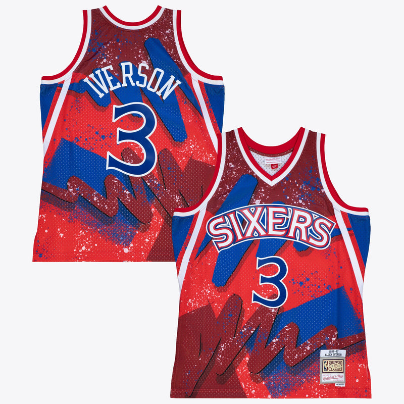 Philadelphia 76ers Allen Iverson 1996 Hyper Hoops Swingman Jersey - Scarlet