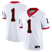 #1 White Georgia Bulldogs Game Jersey