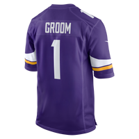 Minnesota Vikings Number 1 Groom Purple Game Jersey
