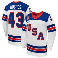 Quinn Hughes White US Hockey 2026 Away Replica Jersey