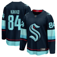 Seattle Kraken Kaapo Kakko Deep Sea Blue Home Breakaway Player Jersey