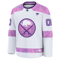 Buffalo Sabres White 2024 Hockey Fights Cancer Custom Practice Jersey