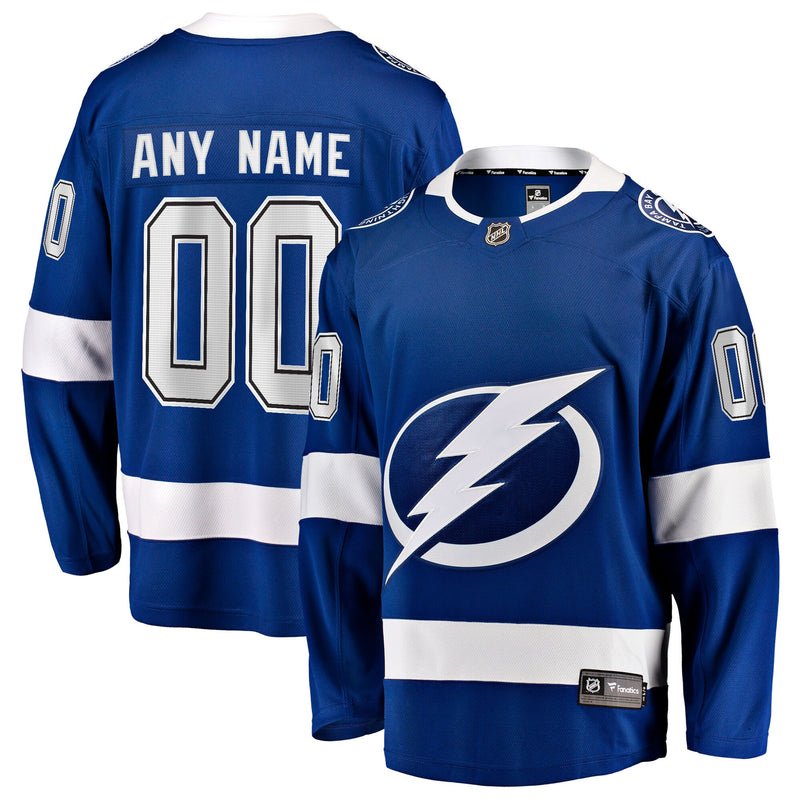 Tampa Bay Lightning Blue Home Breakaway Custom Jersey