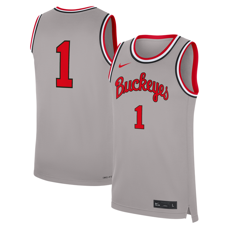 #1 Ohio State Buckeyes Alternate Replica Basketball Jersey - Gray