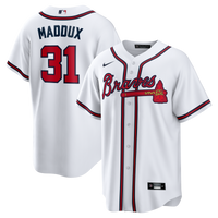 Atlanta Braves Greg Maddux White Home Retired Player Replica Jersey