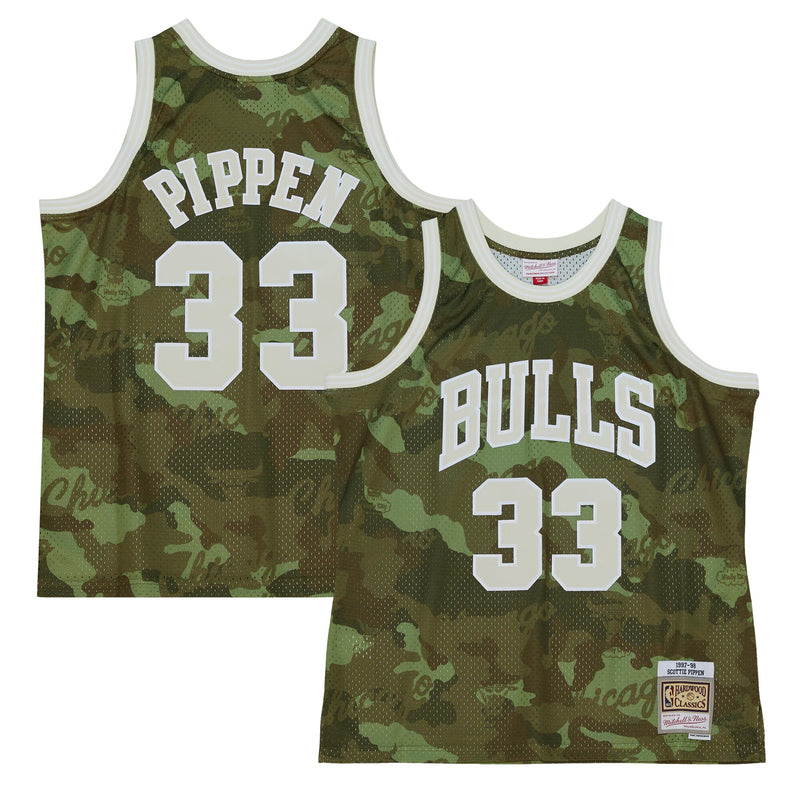 Chicago Bulls NBA Scottie Pippen 1997 Ghost Green Camo Swingman Jersey
