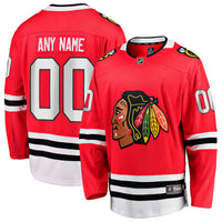 Chicago Blackhawks Red Home Breakaway Custom Jersey