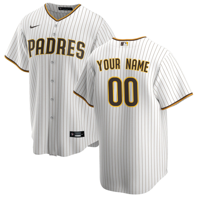 San Diego Padres White Home Replica Custom Jersey