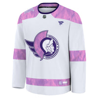 Ottawa Senators White Hockey Fights Cancer Survivor Practice Jersey