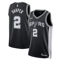San Antonio Spurs Icon Edition Swingman Jersey NBA 2025 First Round Draft Pick - Black - Dylan Harper