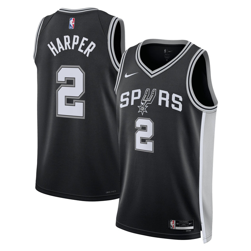 San Antonio Spurs Icon Edition Swingman Jersey NBA 2025 First Round Draft Pick - Black - Dylan Harper