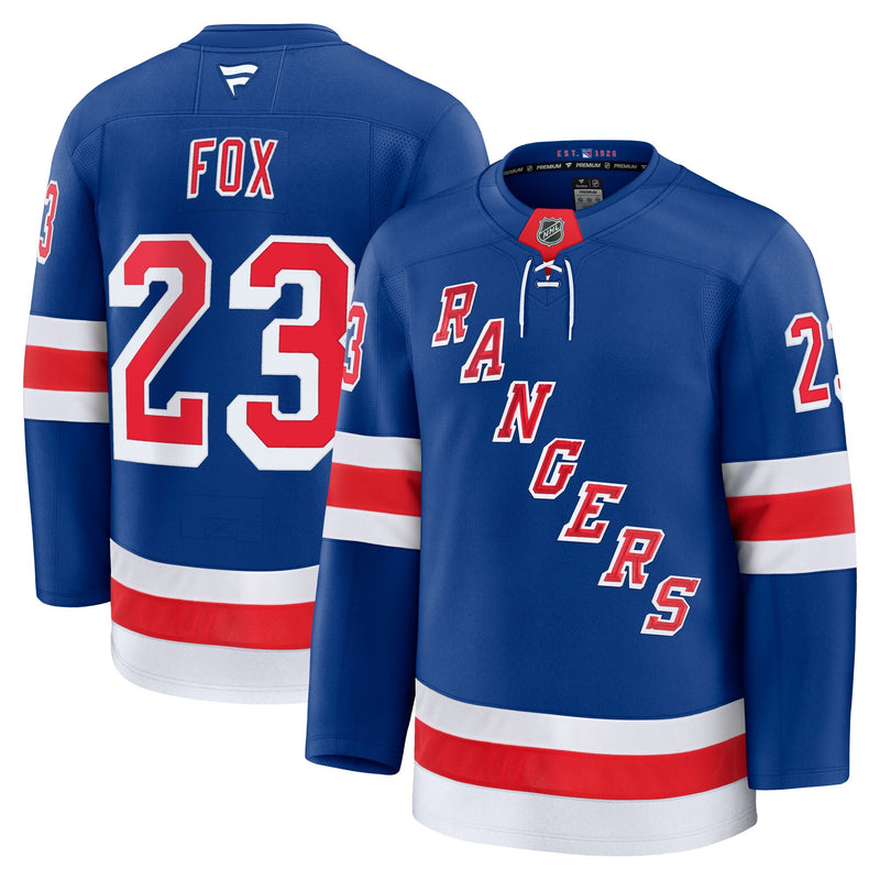 New York Rangers Adam Fox Blue Home Premium Jersey