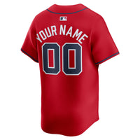 Atlanta Braves Red Alternate Limited Custom Jersey