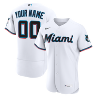 Miami Marlins White Home Authentic Custom Jersey