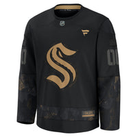 Seattle Kraken Black 2024 Military Appreciation Custom Practice Jersey