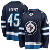 Winnipeg Jets Cole Koepke Navy Home Breakaway Jersey
