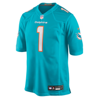 Miami Dolphins Number 1 Groom Aqua Game Jersey