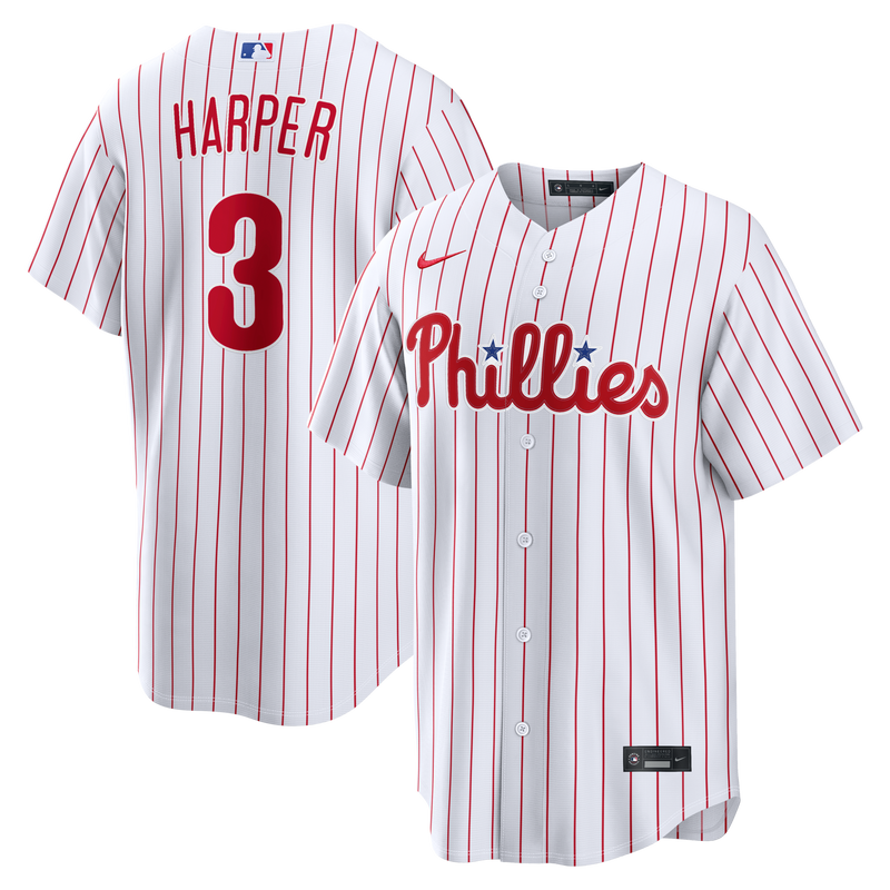 Philadelphia Phillies Bryce Harper White Home Replica Jersey