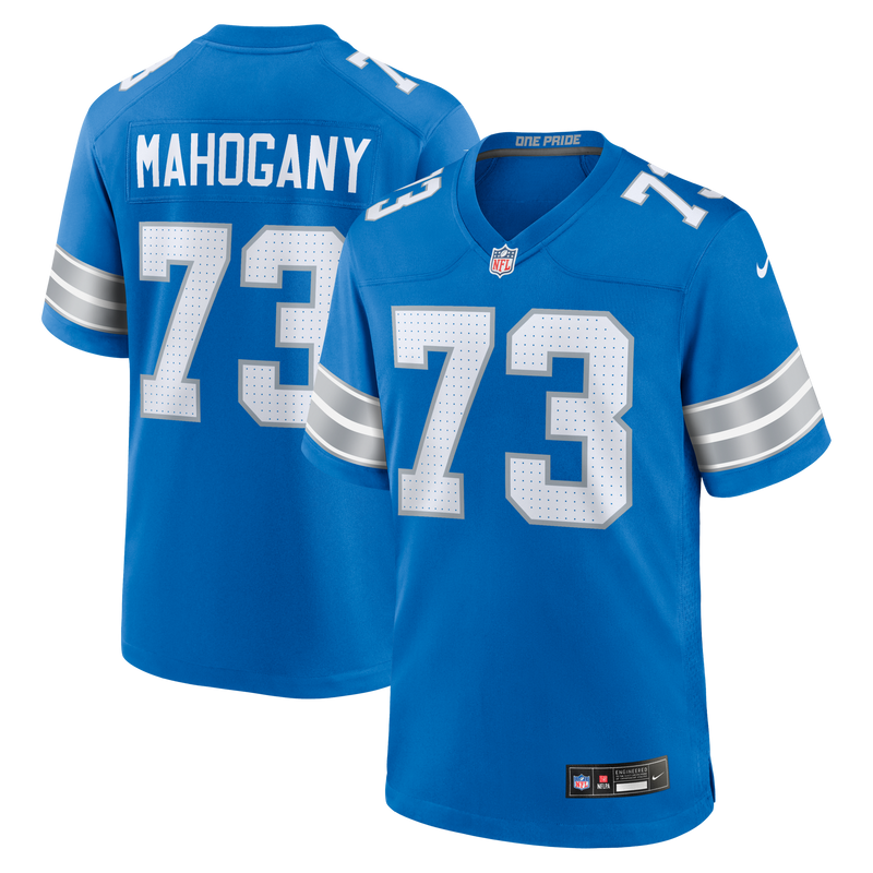 Detroit Lions Christian Mahogany Blue Team Game Jersey