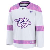 Nashville Predators White 2024 Hockey Fights Cancer Practice Jersey