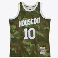 Houston Rockets Sam Cassell 1993 Ghost Camo Swingman Jersey - Green