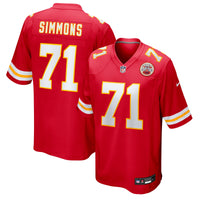 Kansas City Chiefs Josh Simmons Red Team Game Jersey